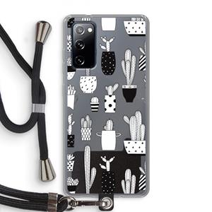 CaseCompany Cactusmotief: Samsung Galaxy S20 FE / S20 FE 5G Transparant Hoesje met koord