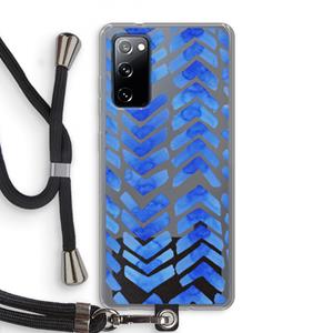 CaseCompany Blauwe pijlen: Samsung Galaxy S20 FE / S20 FE 5G Transparant Hoesje met koord
