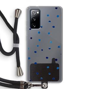 CaseCompany Blauwe stippen: Samsung Galaxy S20 FE / S20 FE 5G Transparant Hoesje met koord