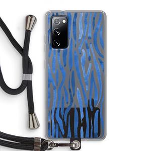 CaseCompany Blauwe nerven: Samsung Galaxy S20 FE / S20 FE 5G Transparant Hoesje met koord