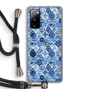 CaseCompany Blauw motief: Samsung Galaxy S20 FE / S20 FE 5G Transparant Hoesje met koord