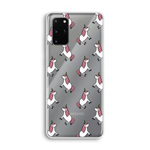 CaseCompany Eenhoorns overal: Samsung Galaxy S20 Plus Transparant Hoesje