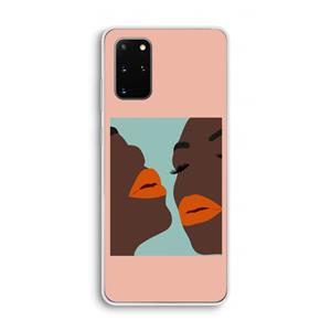 CaseCompany Orange lips: Samsung Galaxy S20 Plus Transparant Hoesje