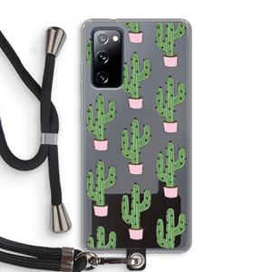 CaseCompany Cactus Lover: Samsung Galaxy S20 FE / S20 FE 5G Transparant Hoesje met koord