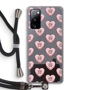 CaseCompany Chicks before dicks: Samsung Galaxy S20 FE / S20 FE 5G Transparant Hoesje met koord