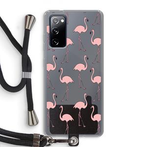 CaseCompany Anything Flamingoes: Samsung Galaxy S20 FE / S20 FE 5G Transparant Hoesje met koord
