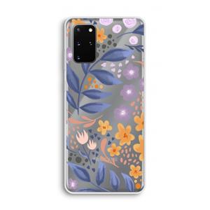 CaseCompany Flowers with blue leaves: Samsung Galaxy S20 Plus Transparant Hoesje