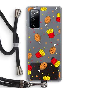 CaseCompany Chicken 'n Fries: Samsung Galaxy S20 FE / S20 FE 5G Transparant Hoesje met koord