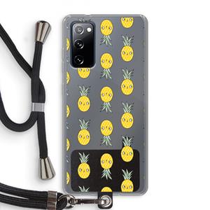 CaseCompany Ananas: Samsung Galaxy S20 FE / S20 FE 5G Transparant Hoesje met koord