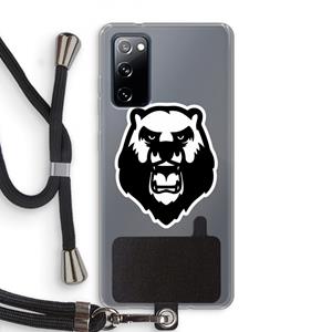 CaseCompany Angry Bear (white): Samsung Galaxy S20 FE / S20 FE 5G Transparant Hoesje met koord