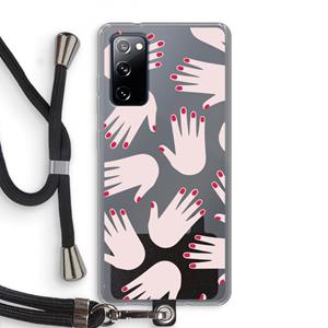 CaseCompany Hands pink: Samsung Galaxy S20 FE / S20 FE 5G Transparant Hoesje met koord