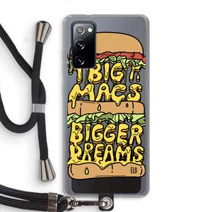 CaseCompany Big Macs Bigger Dreams: Samsung Galaxy S20 FE / S20 FE 5G Transparant Hoesje met koord