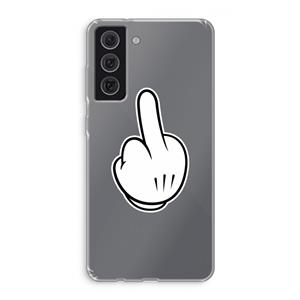 CaseCompany Middle finger black: Samsung Galaxy S21 FE Transparant Hoesje
