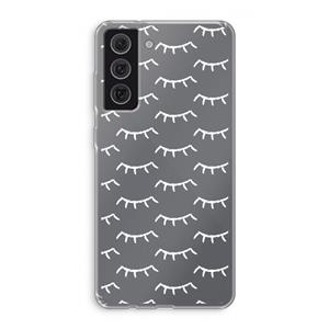 CaseCompany Wimpers: Samsung Galaxy S21 FE Transparant Hoesje