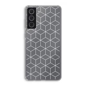CaseCompany Zwart-witte kubussen: Samsung Galaxy S21 FE Transparant Hoesje