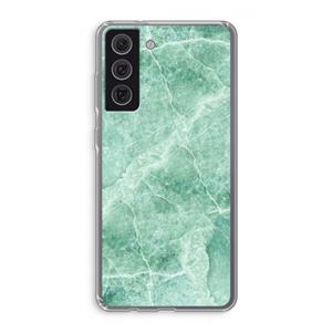 CaseCompany Groen marmer: Samsung Galaxy S21 FE Transparant Hoesje