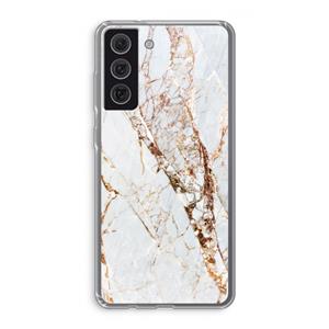 CaseCompany Goud marmer: Samsung Galaxy S21 FE Transparant Hoesje