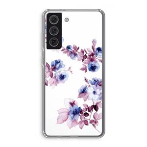 CaseCompany Waterverf bloemen: Samsung Galaxy S21 FE Transparant Hoesje