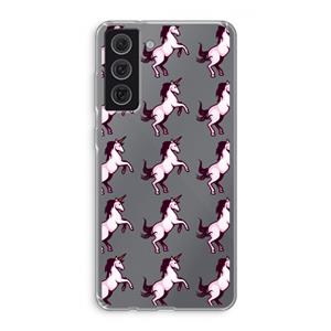 CaseCompany Musketon Unicorn: Samsung Galaxy S21 FE Transparant Hoesje