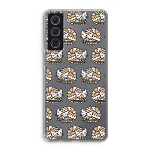 CaseCompany Slapende poes: Samsung Galaxy S21 FE Transparant Hoesje