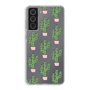 CaseCompany Cactus Lover: Samsung Galaxy S21 FE Transparant Hoesje
