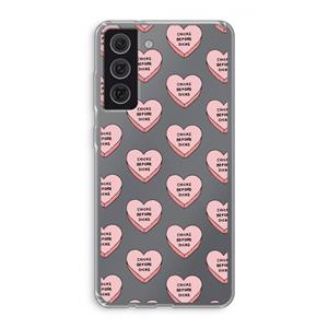CaseCompany Chicks before dicks: Samsung Galaxy S21 FE Transparant Hoesje