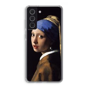 CaseCompany The Pearl Earring: Samsung Galaxy S21 FE Transparant Hoesje