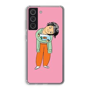 CaseCompany Visknuffel: Samsung Galaxy S21 FE Transparant Hoesje