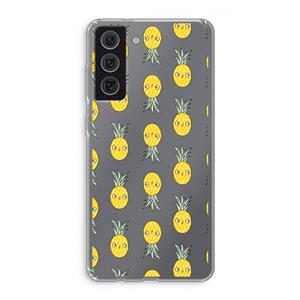 CaseCompany Ananas: Samsung Galaxy S21 FE Transparant Hoesje