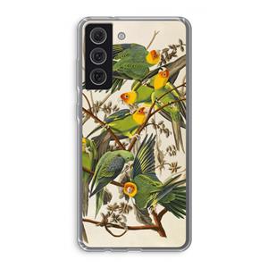 CaseCompany Carolinaparkiet: Samsung Galaxy S21 FE Transparant Hoesje