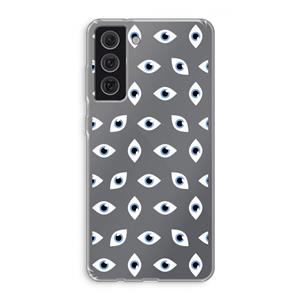CaseCompany Eyes pattern: Samsung Galaxy S21 FE Transparant Hoesje