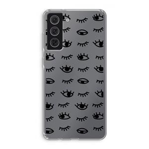 CaseCompany Eye pattern #2: Samsung Galaxy S21 FE Transparant Hoesje