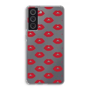 CaseCompany Lips: Samsung Galaxy S21 FE Transparant Hoesje