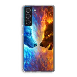CaseCompany Fire & Ice: Samsung Galaxy S21 FE Transparant Hoesje