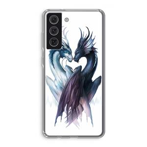 CaseCompany Yin Yang Dragons: Samsung Galaxy S21 FE Transparant Hoesje