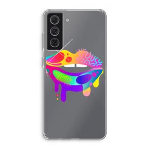 CaseCompany Lip Palette: Samsung Galaxy S21 FE Transparant Hoesje