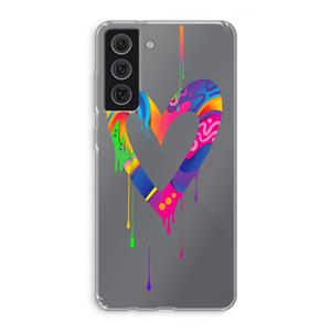 CaseCompany Melts My Heart: Samsung Galaxy S21 FE Transparant Hoesje