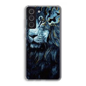 CaseCompany Darkness Lion: Samsung Galaxy S21 FE Transparant Hoesje