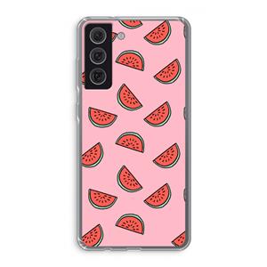CaseCompany Watermeloen: Samsung Galaxy S21 FE Transparant Hoesje