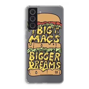 CaseCompany Big Macs Bigger Dreams: Samsung Galaxy S21 FE Transparant Hoesje