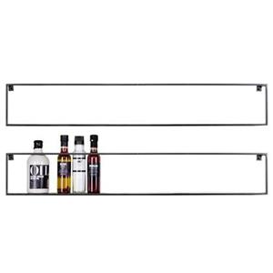 Woood Meert Wandplank 100 cm - Metaal - Zwart - Set van 2