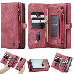 Caseme Vintage 2 in 1 portemonnee hoes - Samsung Galaxy S21 FE - Rood