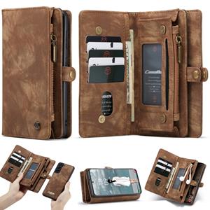 Caseme Vintage 2 in 1 portemonnee hoes - Samsung Galaxy S21 FE - Bruin
