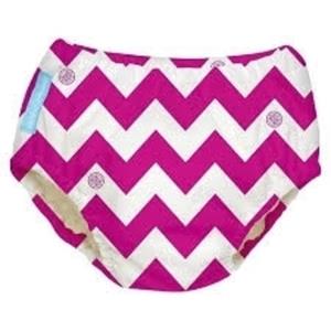Babybum Charlie Banana Zwemluier - Hot Pink Chevron Maat M