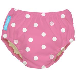 Babybum Charlie Banana 2-in-1 Zwemluier en Oefenbroekje- Big Polka Dots on Baby Pink Maat M