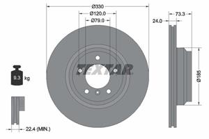Remschijf TEXTAR 98200 1378 0 1, 1 deel