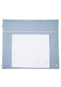 Nordic Coast Company Wickelauflage, Wickelauflage Blau Grau [70x80 cm] 100% zertifizierte Baumwolle Wechselbares Handtuch Wickelunterlage Baby Wickeltischauflage