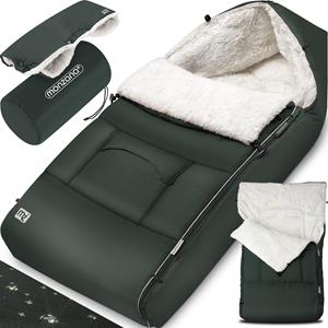 Monzana Fußsack, Handwärmer Wetterfest Reflektoren-Streifen Reißverschluss Fußteil abnehmbar Waschbar Kinderwagen Winter Fußsack 90x60 cm Anthrazit