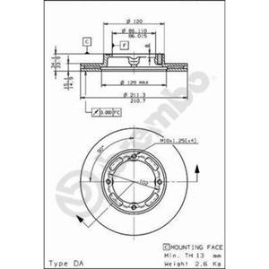 Remschijf BREMBO 09.5848.10, 1 deel