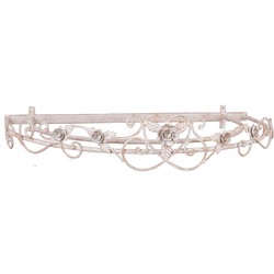 Clayre & Eef Bedhemel 66x47x12 cm Beige Ijzer Halfrond Bloemen Klamboe